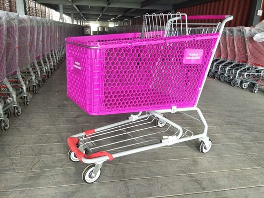 Light Weight Durable Plastic Shopping Trolley 180L Logo Print On Handle