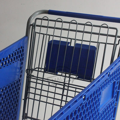 Customizable Half Plastic Shopping Trolley Cart In Powder Coating For Steels And Plastic