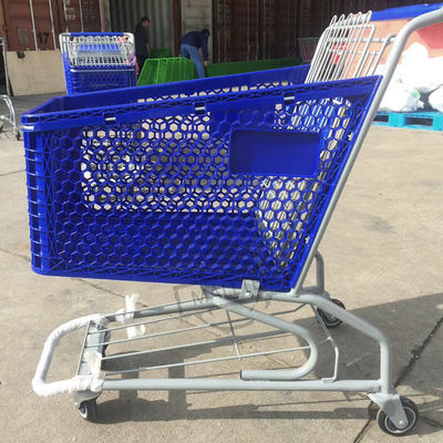 Customizable Half Plastic Shopping Trolley Cart In Powder Coating For Steels And Plastic